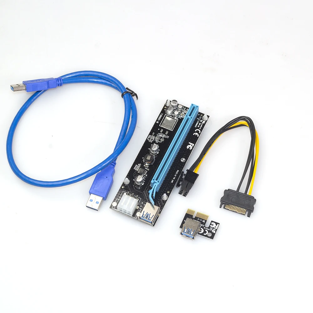 

PCIe to PCIe Riser PCI Express 1x To 16x GPU USB 3.0 Extender Riser Card Adapter SATA 6Pin Power Cable for BTC Miner Mining