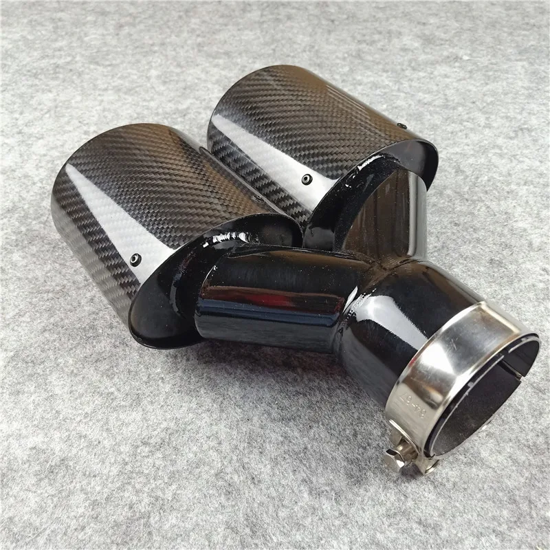 Овальные Глянцевые черные Углеродные наконечники для выхлопных газов насадки