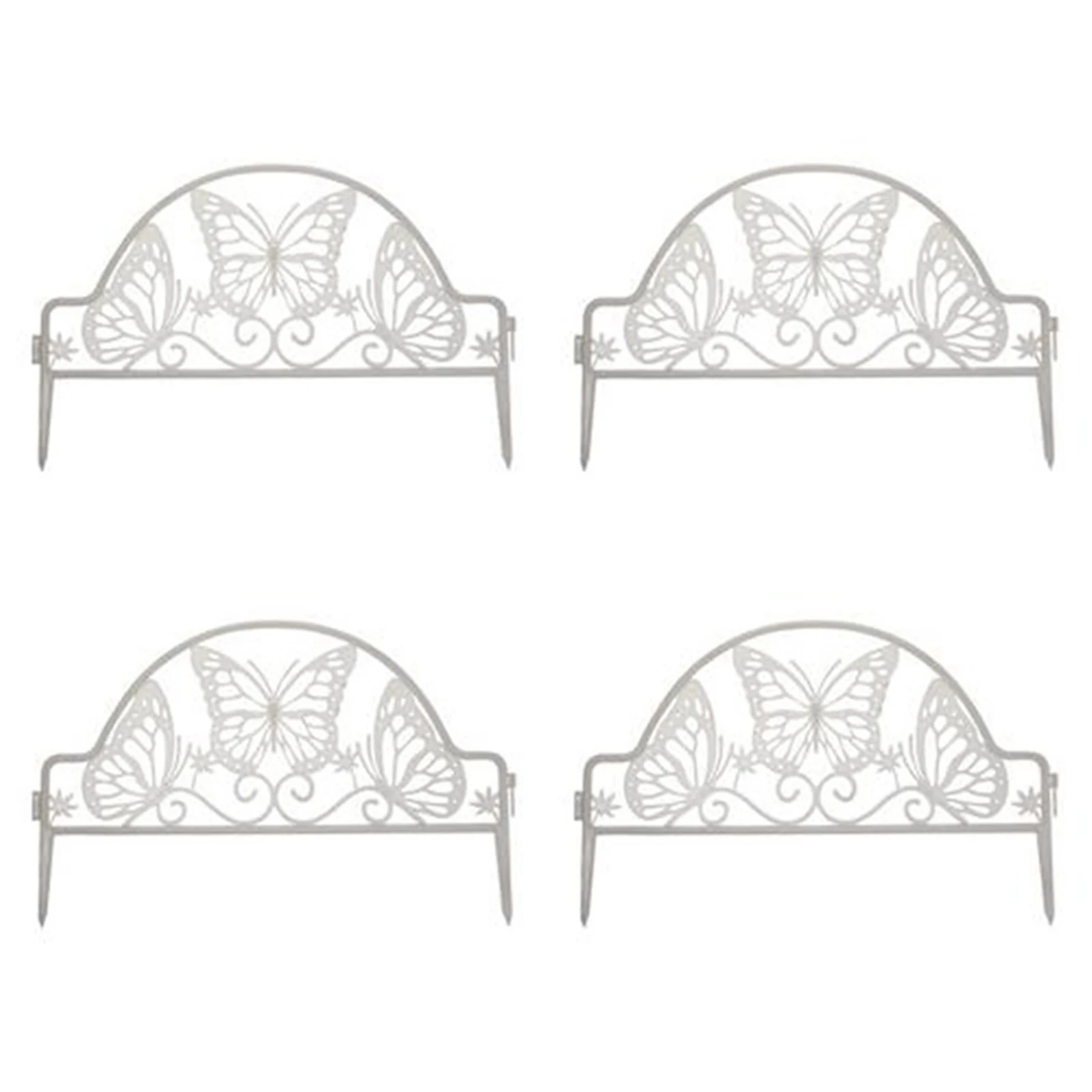 

4PCS Multifunctional Fence Splicable and Detachable Garden Fence Reusable Decorative Courtyard Guardrail INTE99