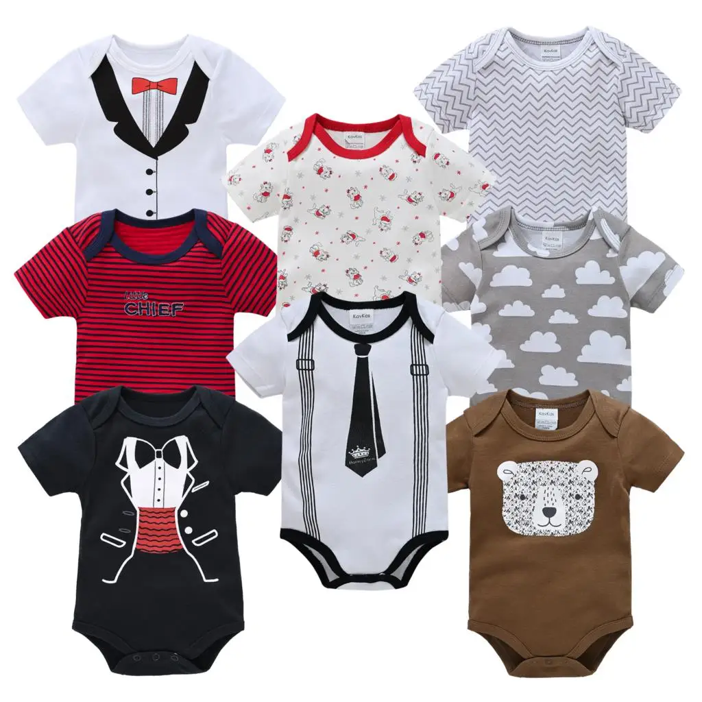 

2021 8PCS/Lot Baby Boys Clothes Unicorn Girls Clothing Bodysuits Baby Girls Clothes 0-12M Newborn 100% Cotton Roupas de bebe