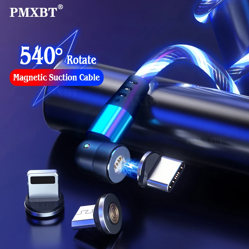 

540 Degree Rotate Magnetic Cable Type C For Xiaomi Redmi Note9 10 8pro Micro USB Cable Charging The Phone for Iphone 12 11 Xr Xs