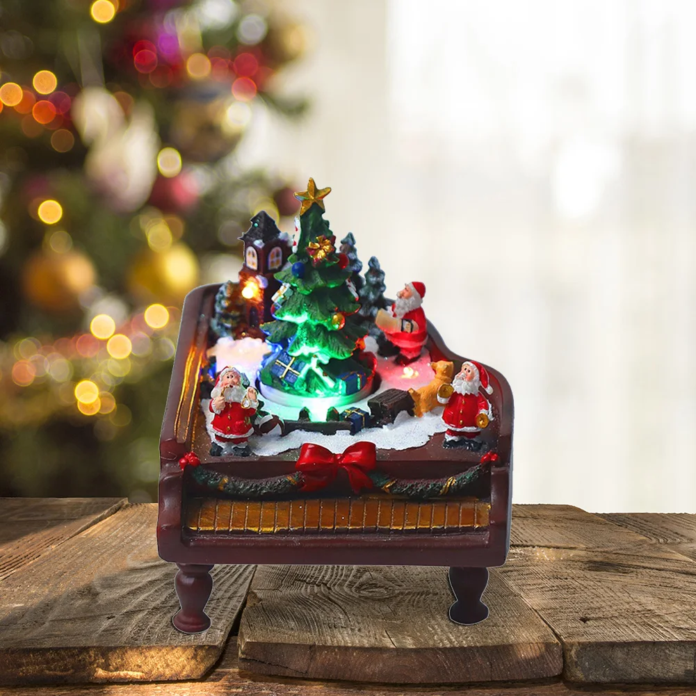 

Светящийся Рождественский Снежный домик Санты со светодиодсветильник кой реквизит для музыкальных поделок и вечеринок детский подарок но...