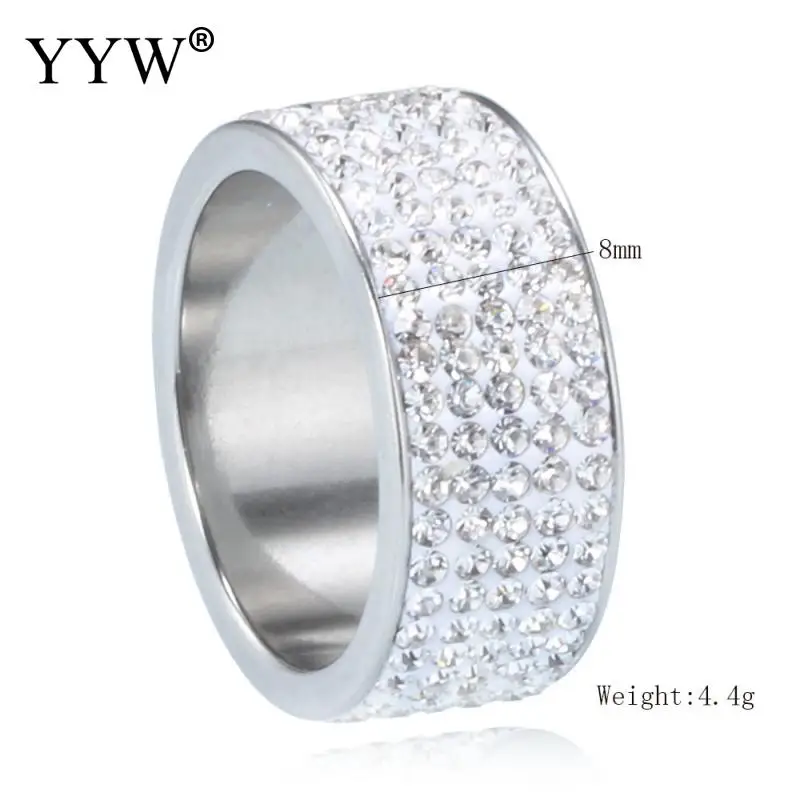 Кольцо на палец из нержавеющей стали для мужчин и женщин сверкающее обручальное