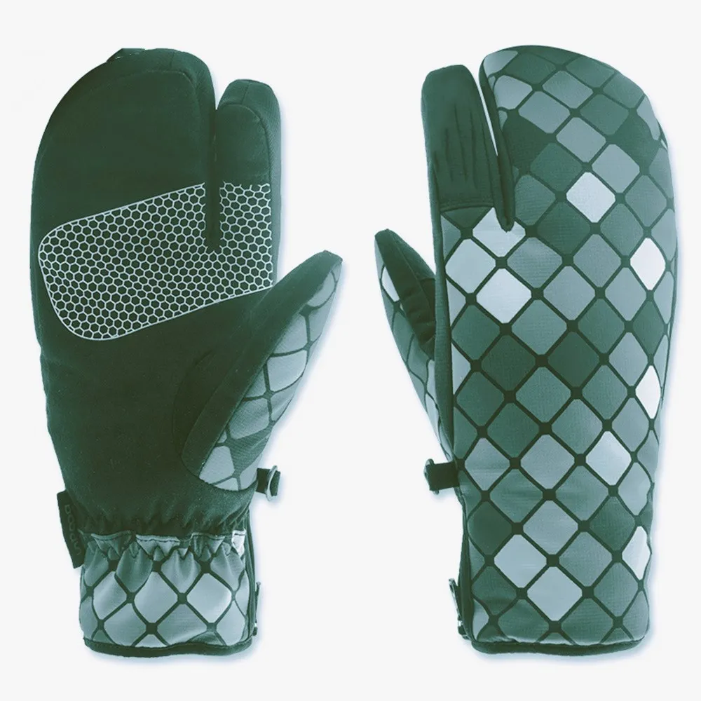 

Outdoor wind proof warm gloves three finger pulley waterproof male and female touch screen ski gloves manufacturers