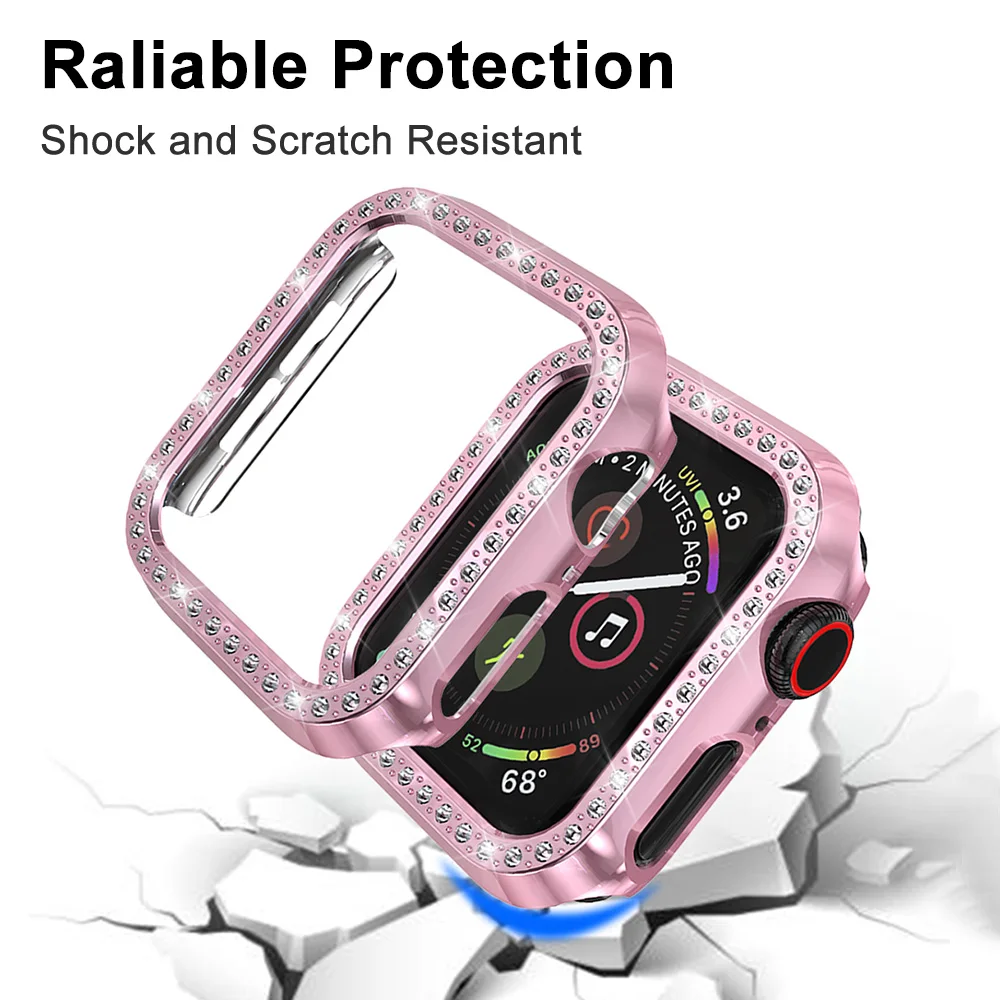 Чехол-бампер с алмазами Защитный чехол для Apple Watch серии 1 2 3 ремешок 38 мм 42 Чехлы