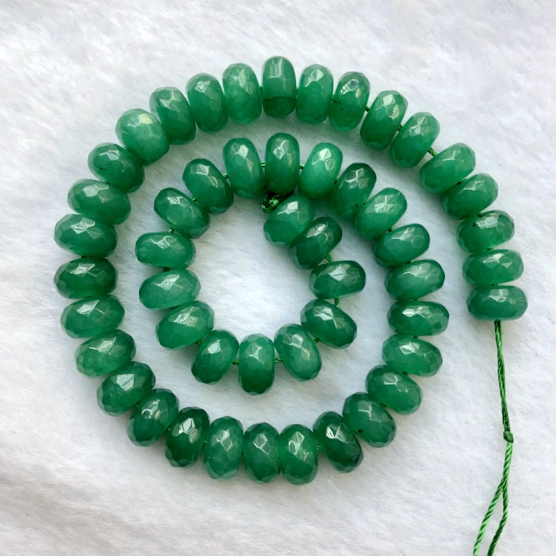 Очаровательные бусины Jad e розовые красные Зеленые Бусины 6x10 мм граненые Roundel Gem