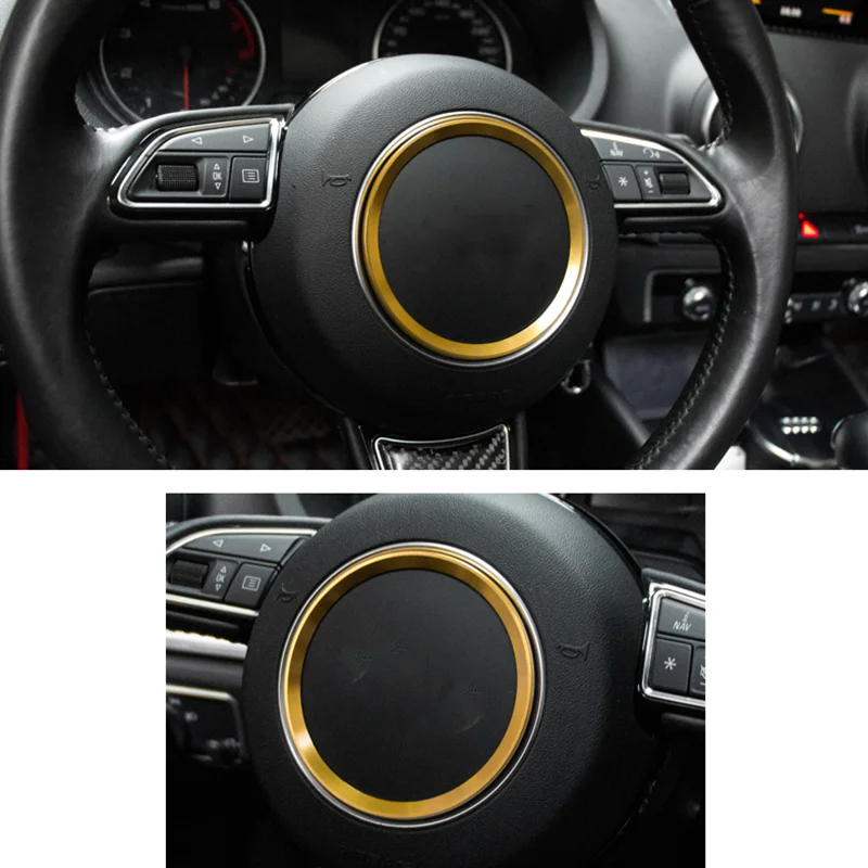 3D алюминиевую отделку чехол рулевого колеса автомобиля кольцо для Audi A1 A3 A4 A5 A6 A7 Q3