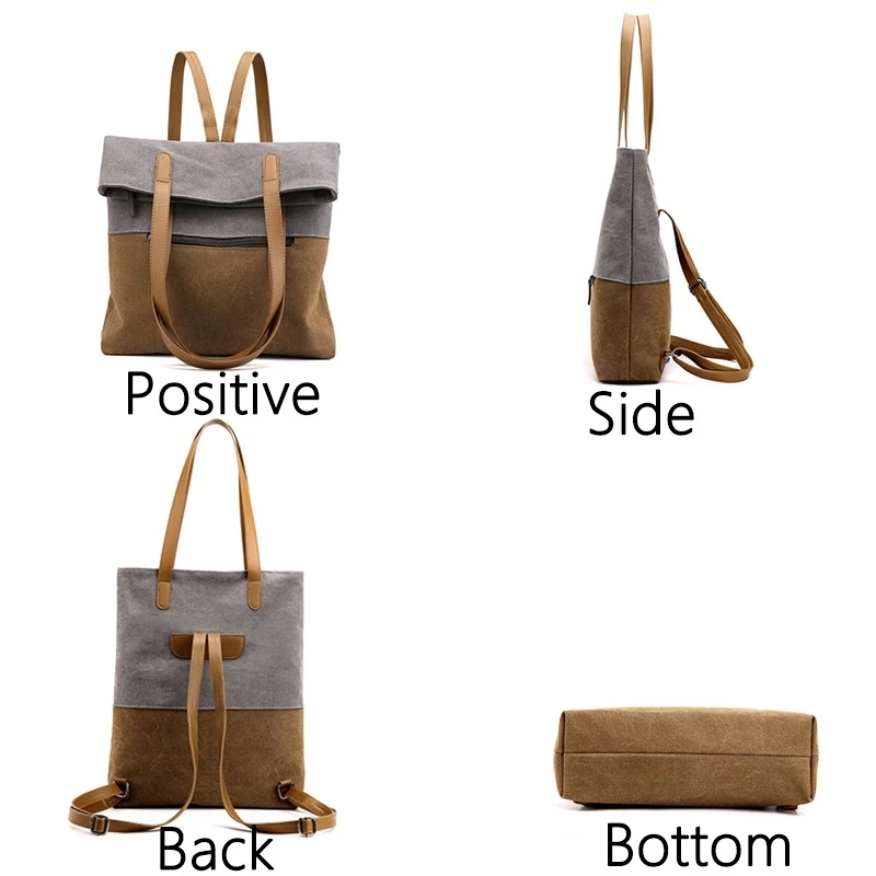 Холщовый дорожный рюкзак вместительная сумка на одно плечо многофункциональная