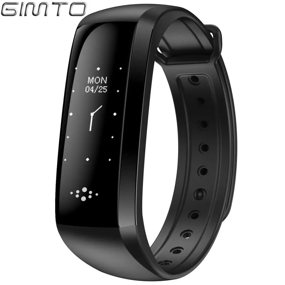 GM802Black GIMTO, крутые спортивные мужские и женские Смарт-часы, браслет, пульсометр, кровяное давление, кислородный мониторинг сна, светодиодный смарт-часы для Android iOS - Цвет: GM802Black
