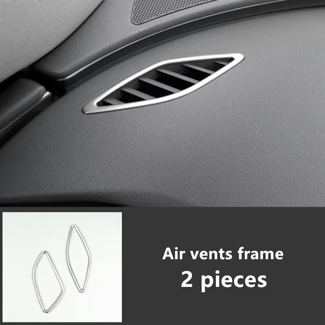 air vents Автомобильный Стайлинг консоль CD панель переключения передач декоративная крышка воздуха на выходе рамка наклейки для Audi A7 A6 C7 задняя панель прикуривателя - Название цвета: air vents