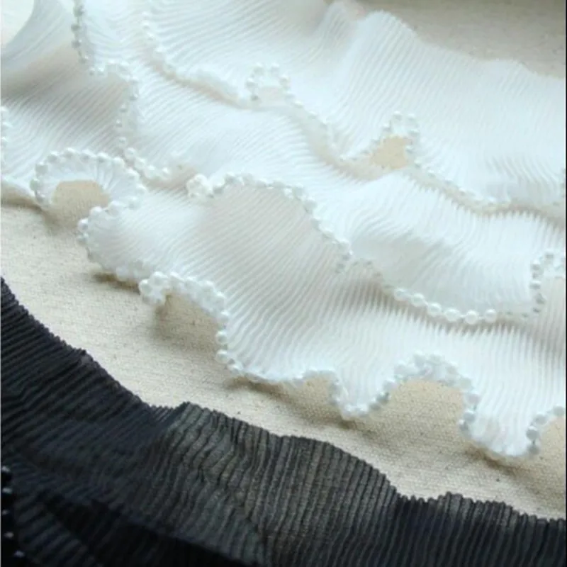 1 м плиссированный Тюль с бисером кружевная ткань ширина 5 см отделка аксессуары
