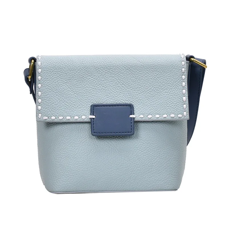 

Free shipping 2020 new summer soft leather wild messenger bag bucket bag solid color matte shoulder bag small bag female