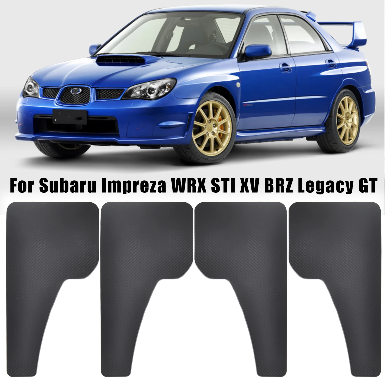 4x Carbon For Subaru BRZ Justy Legacy B4 Touring Wagon Liberty GT Impreza RX GX LX WRX STI XV Mudflaps Mud Flaps Splash Guards