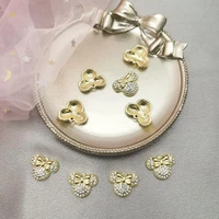 10pcs shinny cute mouse head charms mickey with crystals simple pendants fit jewelry birthday gift accessories craft wholesale