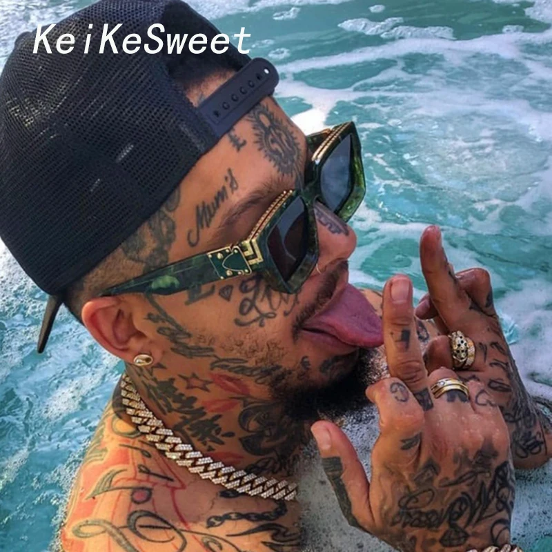 Мужские и женские Винтажные Солнцезащитные очки KeiKeSweet роскошные квадратные