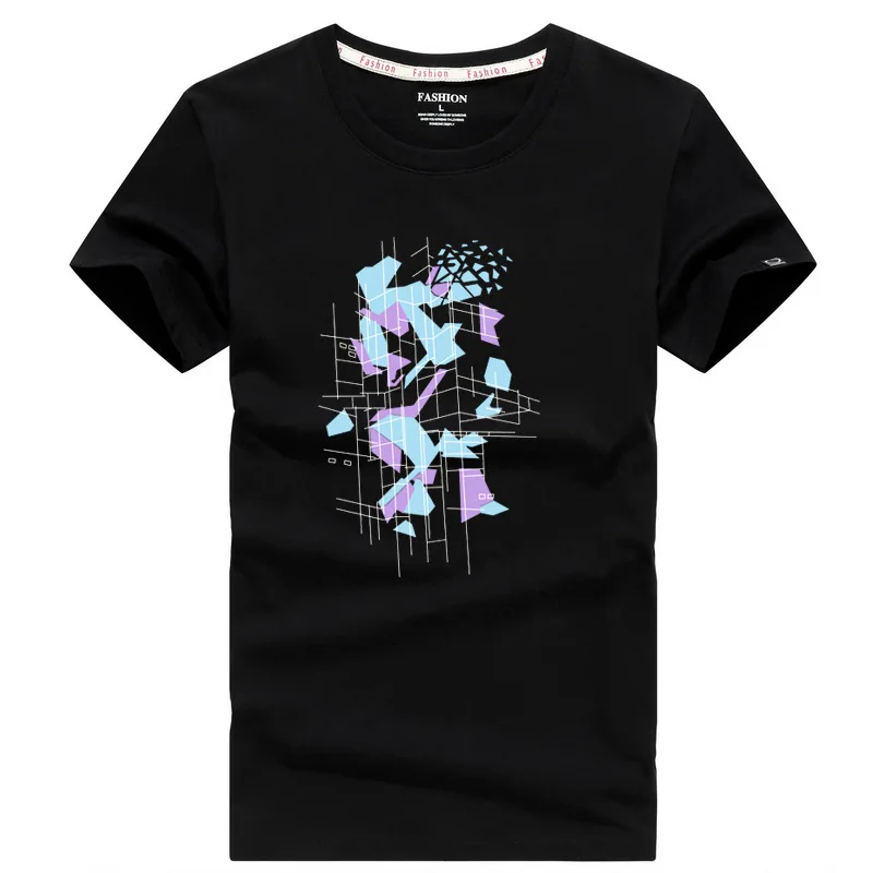 Футболка мужская оверсайз с принтом букв летняя стандартная хлопковая рубашка