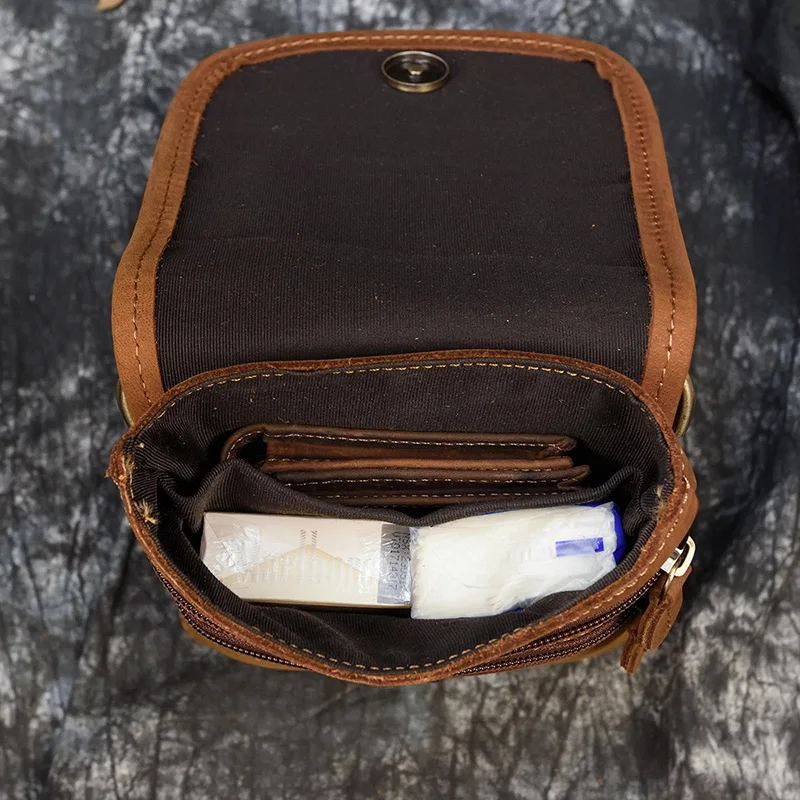 Натуральная кожа мужская сумка через плечо очень большая Crazy Horse кожаная