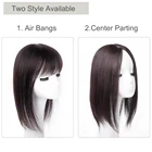 Парик из натуральных волос, 10-24 дюйма, из Малайзии, с бахромой, 4D, воздушная челка, шелковая основа для кожи, парик для истонченных женских волос 12x13 см