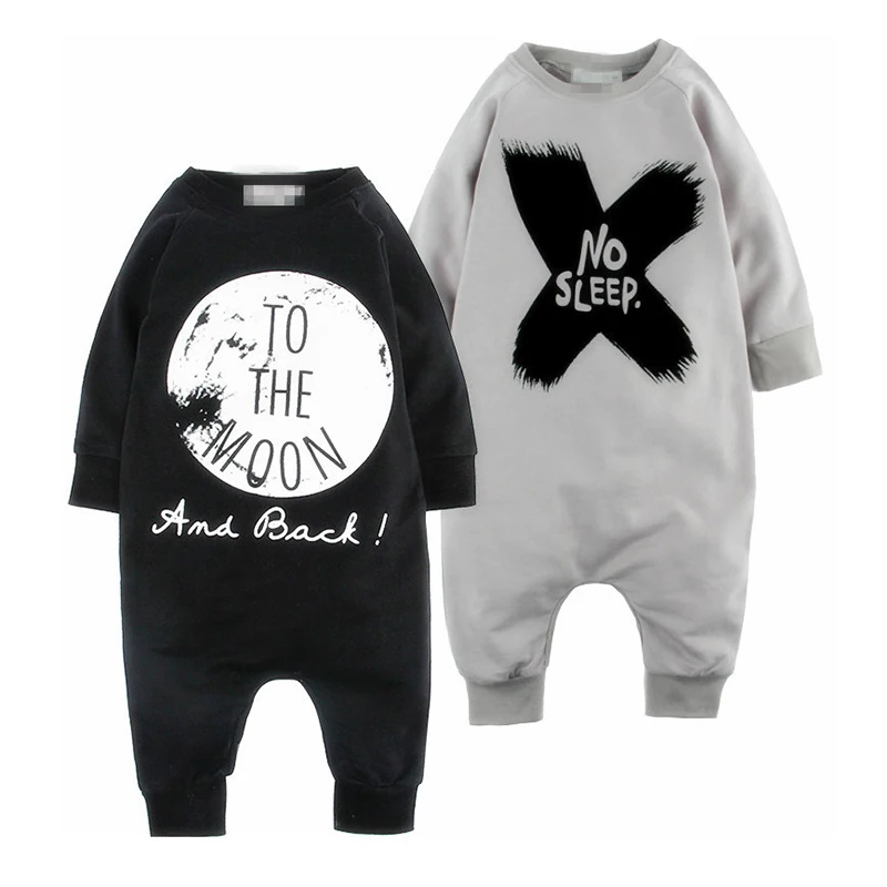 Детский хлопковый комбинезон детские комбинезоны с Луной для малышей 0-24 месяцев