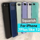 Стеклянный корпус сделай сам для iPhone 7 plus, корпус типа 12, квадратная задняя крышка аккумулятора для iPhone 7 Plus A1661,A1784,A1785 с бесплатным чехлом
