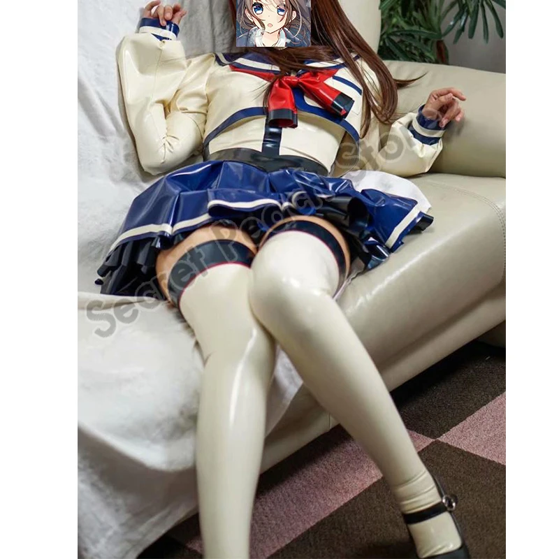 Латексная Униформа горничной школьная форма Матросская латексная Фетиш на заказ