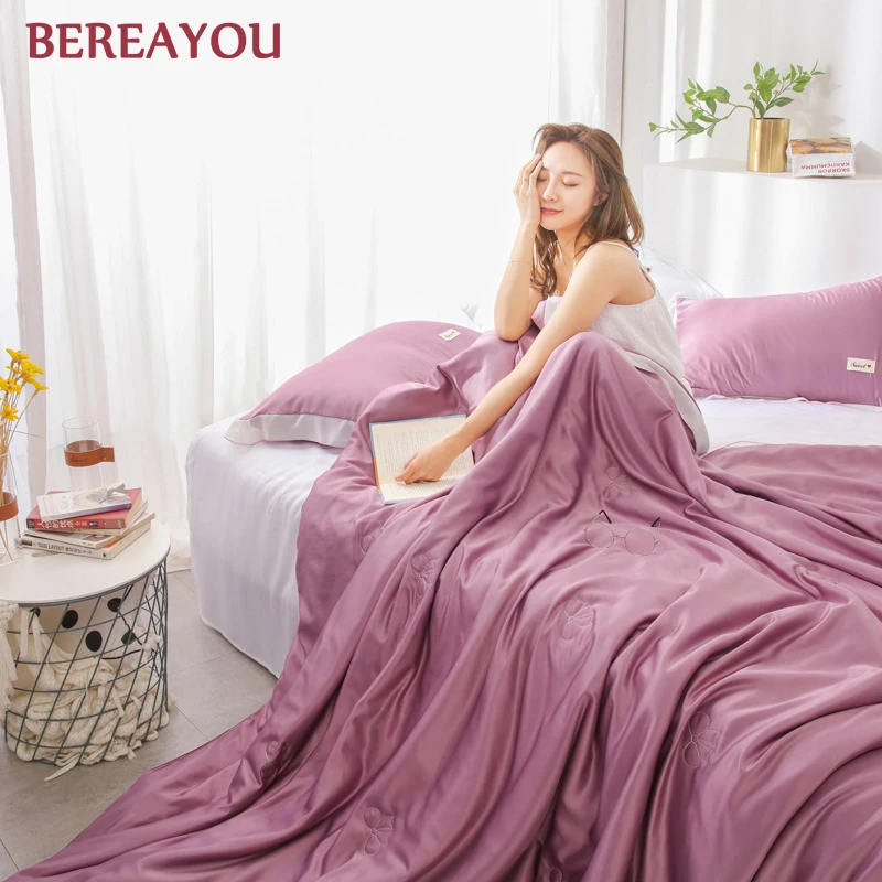 Роскошное стеганое одеяло шелковое покрывало макарон летнее тонкое мягкое для