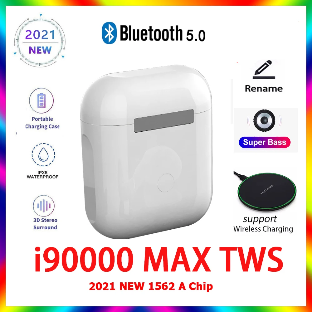 

Original i90000 MAX TWS 1:1 GPS Rename Wireless Bluetooth Headsets PKi7 i11 i14 i15 i16 i18 i30 i10 i20 i99999PRO i1000 i9000MAX