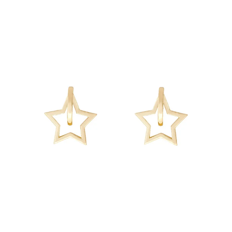 

New Star Metal Simple Trendy Geometric 2021 Cute/romantic at a Loss Earring for Women European Bridal Wedding