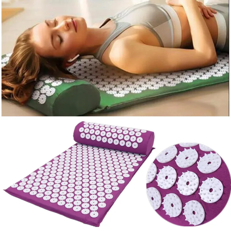 

Massager Yoga Mat Massage Pillow Cushion Acupressure Relieve Stress Body Neck Back Pain Spike Mat Pain Relief Muscle Relaxation