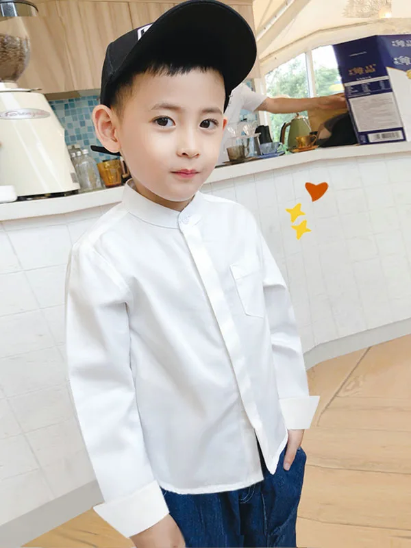

children's Long sleeve white shirt cotton 2-12 years boys shirt