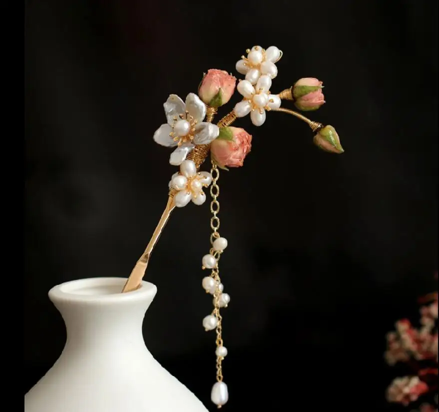 CSxjd новые ювелирные изделия ручной работы натуральный жемчуг Роза сушеный