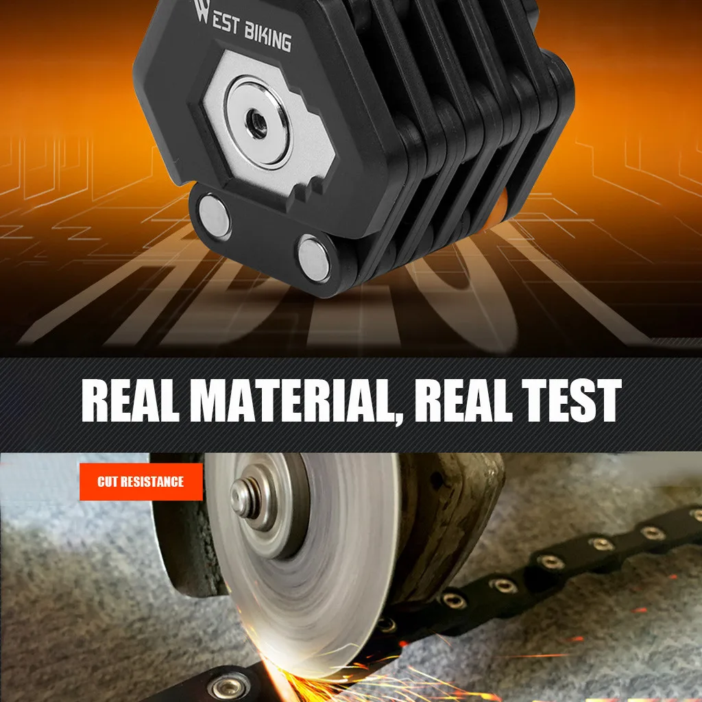 Складной велосипедный замок с 3 кнопками крепкий Противоугонный безопасности