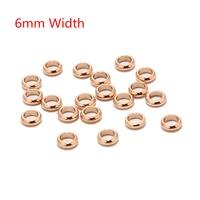 20pcs stainless steel 6mm width rose gold tone large hole spacer beads jewelry findings accessories beads gold for diy making