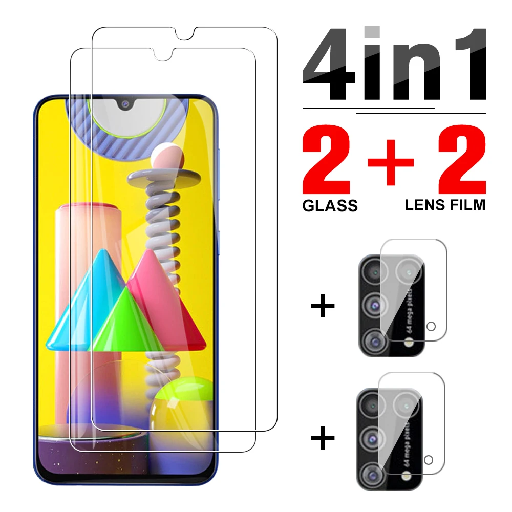

4in1 Tempered Glass For samsung m31 m31s m30s Camera Lens Protective Film For Samsung M31 M21 M21s M01 M51 M31s 30s safety Glass
