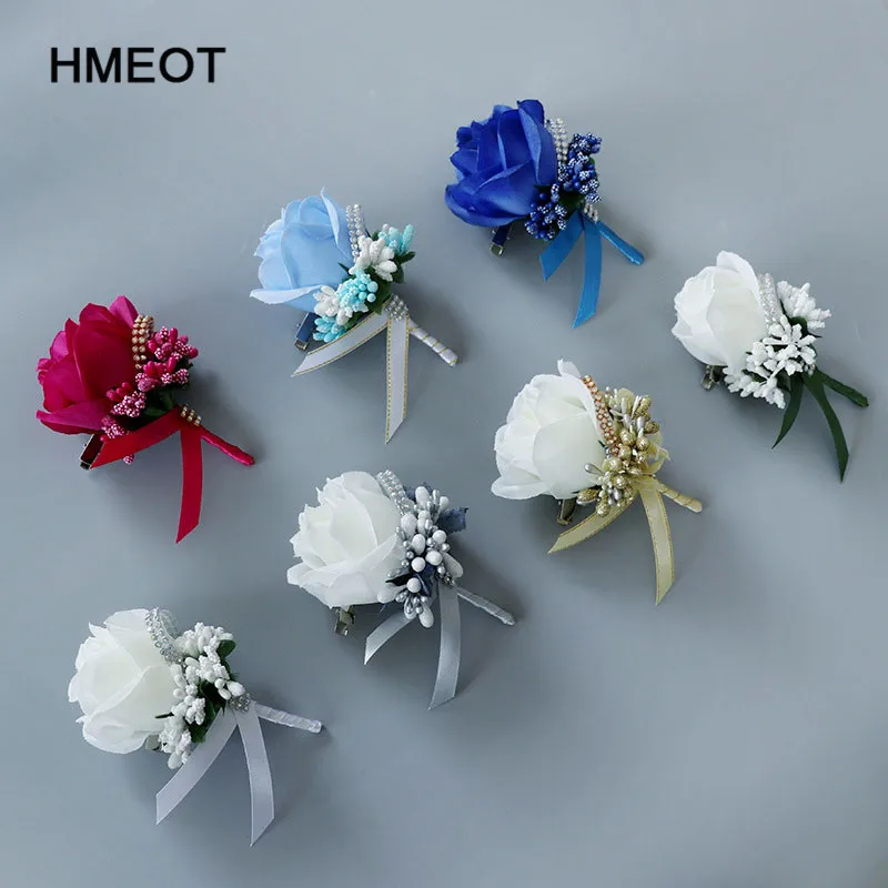 Мужская бутоньерка из шелка HMEOT Роза брошь свадебные украшения новый цветок