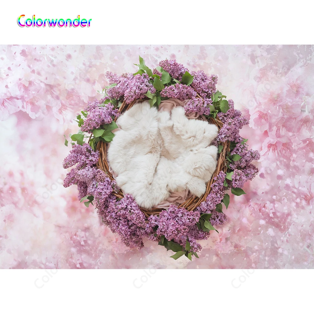 Фон для фотосъемки с розовыми цветами морем и маленьким гнездом | Электроника