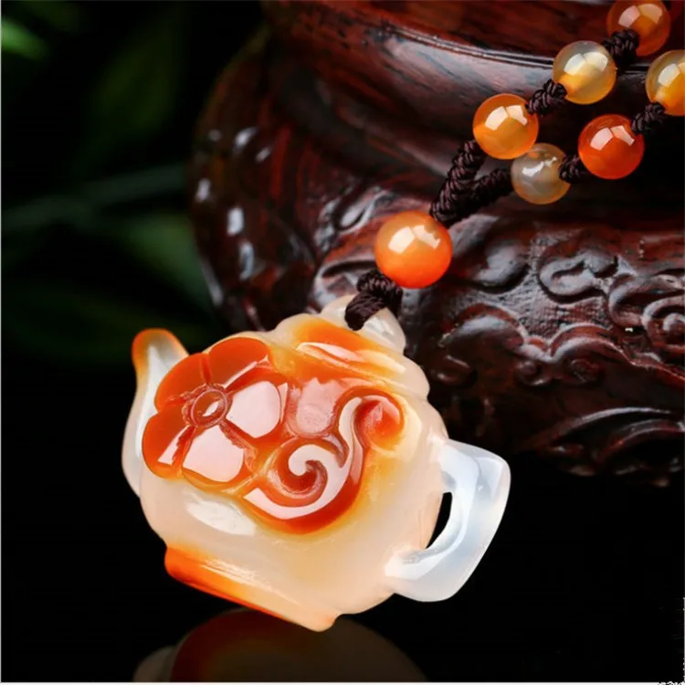 Кулон из нефрита миелина Маджонга драгоценного цвета|Подвески| |