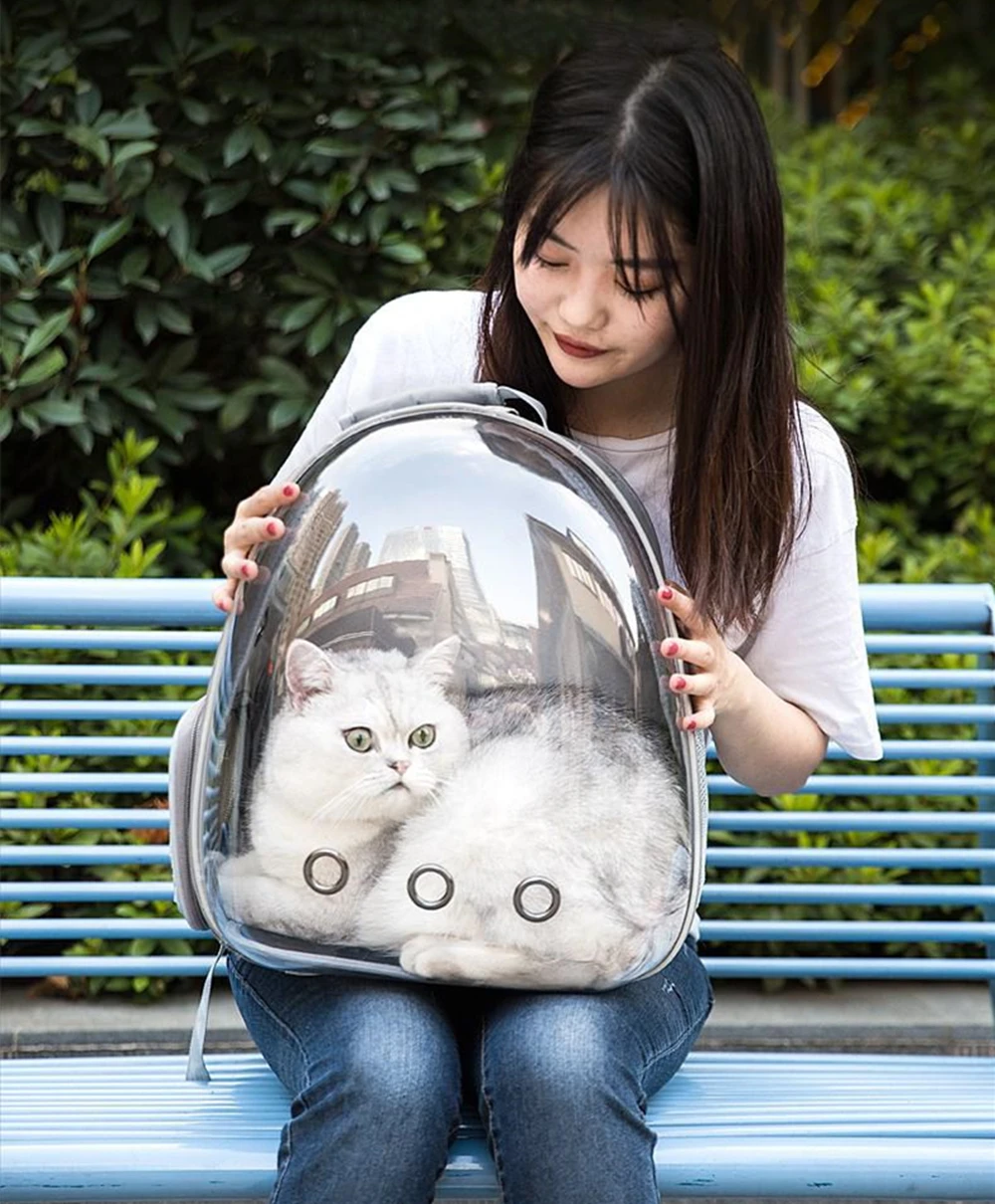 

Cat Carrier Bags Portable Breathable Pet Small Dog Cat Backpack Outdoor Travel Space Capsule Cage Pet Transpor Carrying For Cats