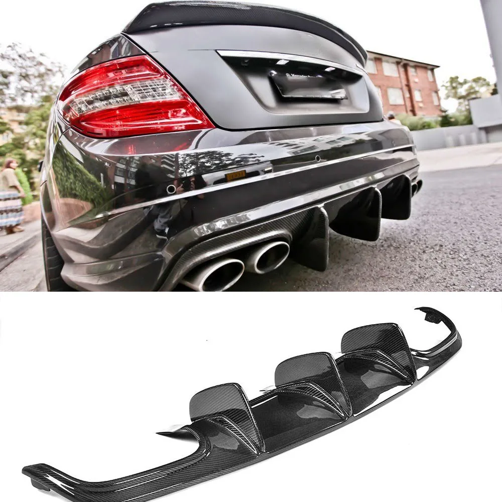 Задний бампер диффузор для Mercedes-Benz W204 C63 AMG 4 двери 2009-2011 диффузор бампера из углеродного волокна спойлер протектор