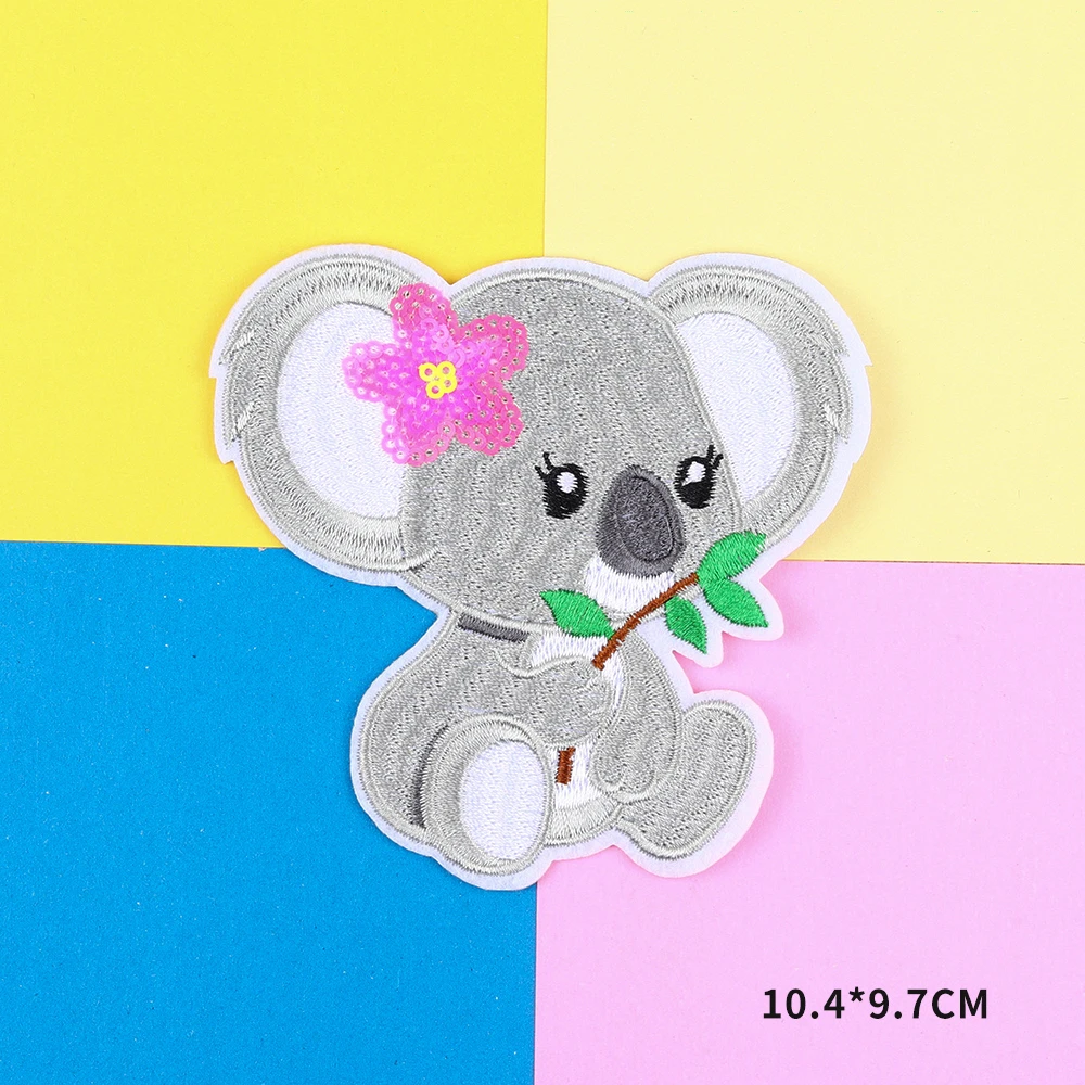 

Animal Cartoon Panda Elephant Koala Lovely Iron On Embroidered Clothes Patches For Clothing Stickers Garment Apparel Accessories