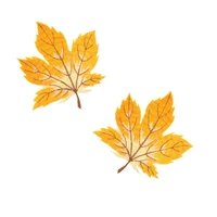 green maple leaf embroidered patches for clothing thermoadhesive badges patch thermal stickers for fabric clothes appliques