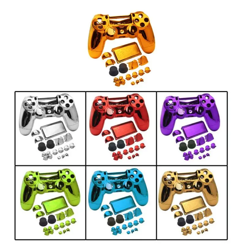 

Set Housing Shell buttons Cover Plating Chrome Case For PS4 Pro JDS040 JDM040