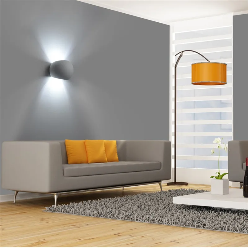 

Handmade Gypsum Wall Lamp for Living Room Background Bedroom Bedside Vestibule Up Down Globe Surface Mounted 7W LED Wall Sconce