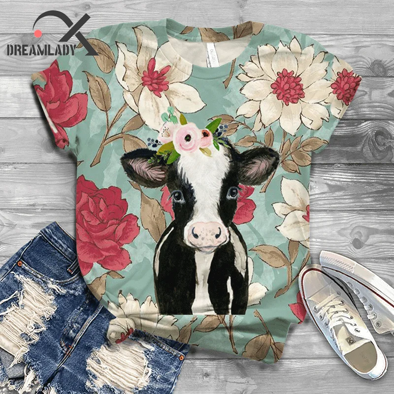 

Женская летняя футболка с коротким рукавом и круглым вырезом