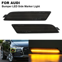 2pcs smoked lens amber light front bumper led side marker signal light for audi q3 15