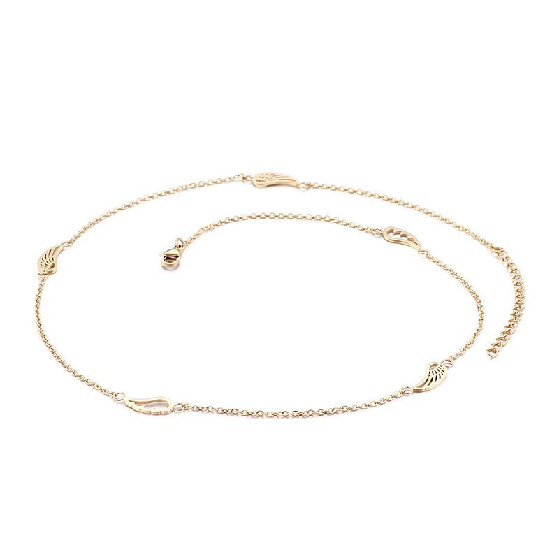 Ожерелье женское из нержавеющей стали с золотыми крыльями | Украшения и