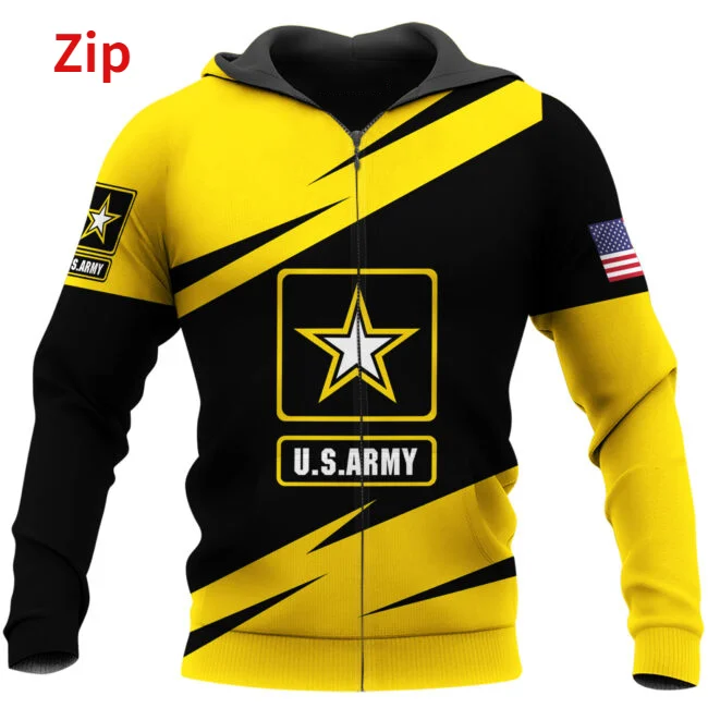 

US Army Yellow 3D All Over Printing clothing new fashion unisex casual sweatshirt for man and women