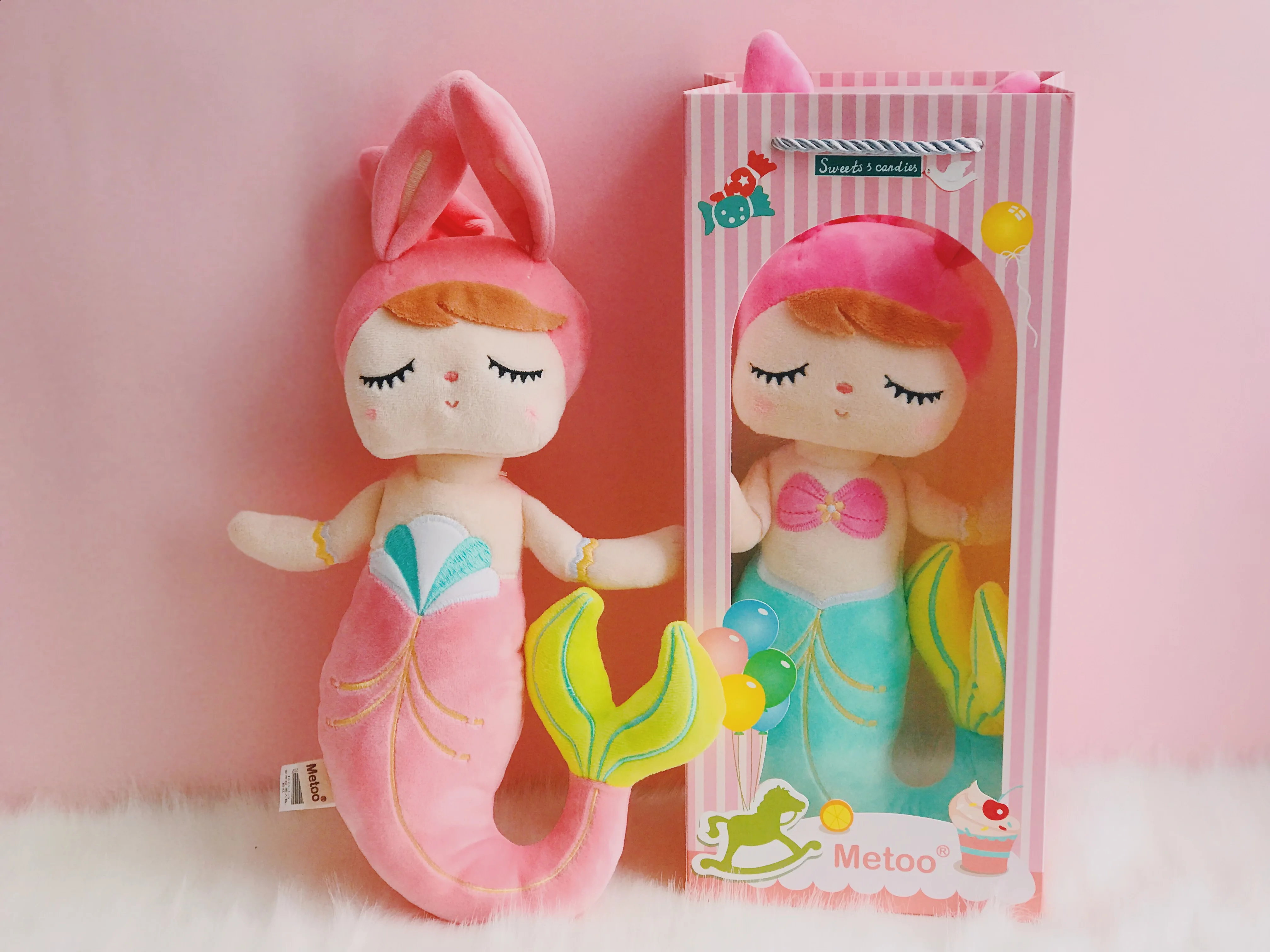 Metoo Плюшевые игрушки Анжела Русалочка куклы с коробкой Dreaming Girl плюшевый кролик мягкие Подарочные игрушки для детей 【 новая коробка 】