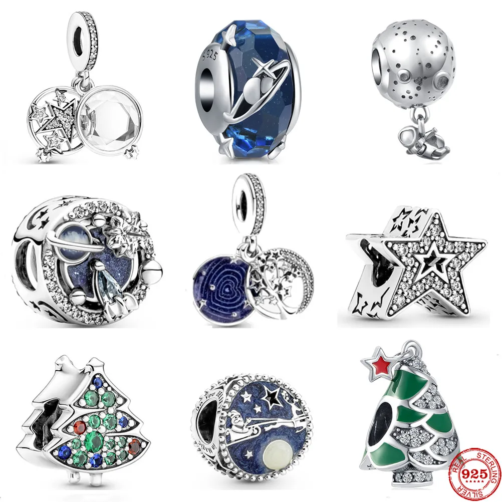 Оригинальный браслет с подвесками в виде Санты серебро 925 пробы | Украшения и