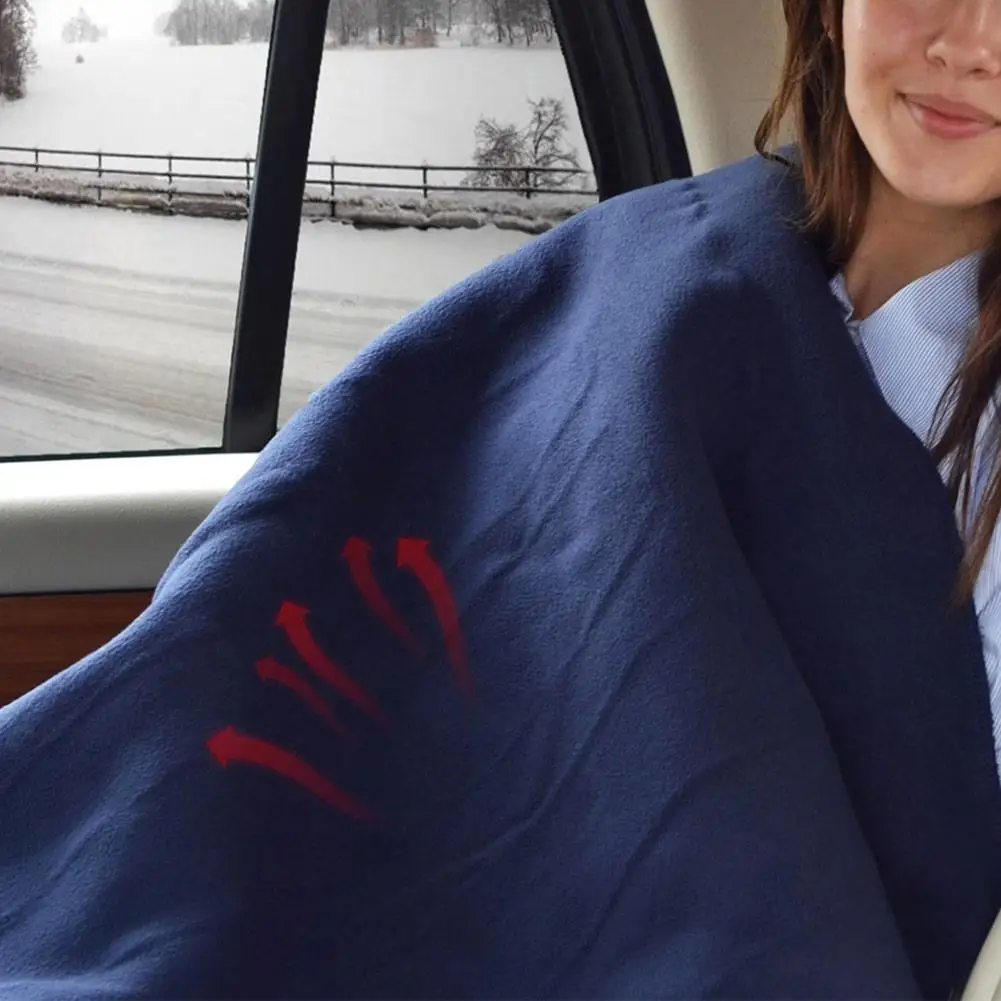 

145x100cm 12V Car Electric Heated Blanket Navy Warm Autumn Winter Car Electric Fleece Blanket Heating Mat For RV SUV Truck